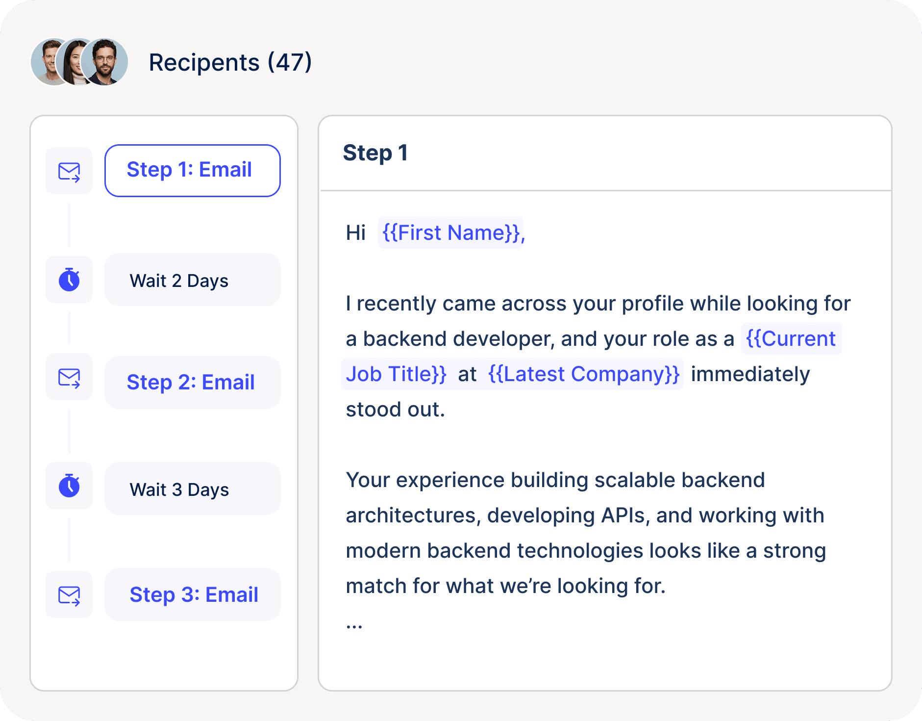 Run email sequences that engage the right candidates