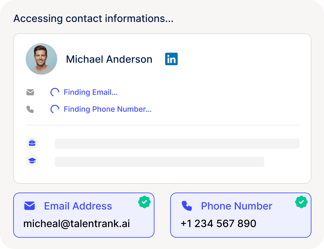 Access verified contact details for every profile